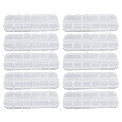 10Pcs Transparent Nail Storage Box | Particle - blocking & Liquid - blocking Jewelry Organizer for Nail Tips/Beads/Pills | 12 Compartments Each, PP Material 10Pcs Transparent Nail Storage Box | Particle - blocking & Liquid - blocking Jewelry Organizer for Nail Tips/Beads/Pills | 12 Compartments Each, PP Material von Reliant Jazzy