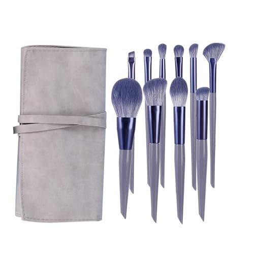 10pcs Makeup Brush Set | Soft Hair for Loose Powder/Blush/Concealer | Purple Eyeshadow Brushes | Skin Friendly & Dense Fluffy Fibers | Portable with Mesh Bag von Reliant Jazzy