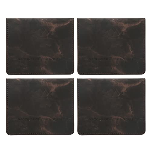 4pcs Vaccination Certificate Holder | - Proof PU Leather Card Case for CDC Card/ID/Credit Cards | Marbling Design, Travel Essentials Organizer (Black) von Reliant Jazzy