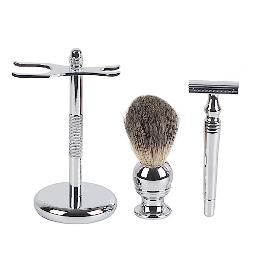 Bart -Rasier -Kit | 3PCS Manual Rasierer mit Zinklegungshalter und weicher Rasierpinsel | Ergonomisches Design für die Verwendung von Home/Barber Shop | Beinhaltet Rasierer, von Reliant Jazzy
