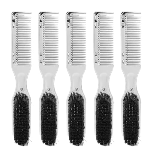 Beard Comb Set 5Pcs | Silver Static - Hair Styling Combs for Men/Women/Salon | ABS Nylon Rounded Teeth | Smoothing & Comfortable Handle von Reliant Jazzy