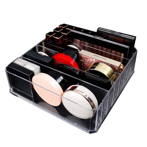 Clear Acrylic Makeup Organizer | Multi - Layer Storage for Lipstick/Nail Polish/Cosmetics | Space - Saving Desktop Cosmetic Organizer for Home Use | 9.4 x 9.3 x 2.7in Clear Acrylic Makeup Organizer | Multi - Layer Storage for Lipstick/Nail Polish/Cosmetics | Space - Saving Desktop Cosmetic Organizer for Home Use | 9.4 x 9.3 x 2.7in von Reliant Jazzy