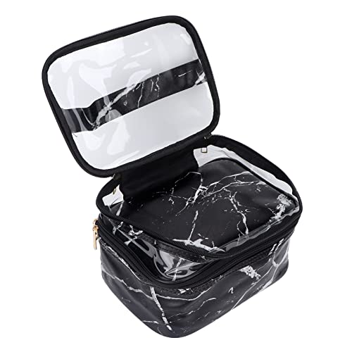 Double Layer Makeup Bag | Transparent Cosmetic Organizer with Large Capacity | PVC Travel Makeup Case for Women/Teens/Professionals | Weatherproof & Double Layer Makeup Bag | Transparent Cosmetic Organizer with Large Capacity | PVC Travel Makeup Case for Women/Teens/Professionals | Weatherproof & von Reliant Jazzy