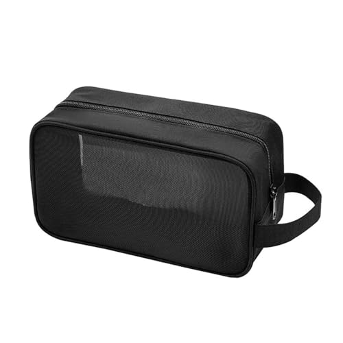 Mesh Makeup Bag | Large Capacity Travel Toiletry Organizer | Breathable & Washable Cosmetic Bag for Gym/Travel/Home | Sturdy Handle & Transparent Design von Reliant Jazzy