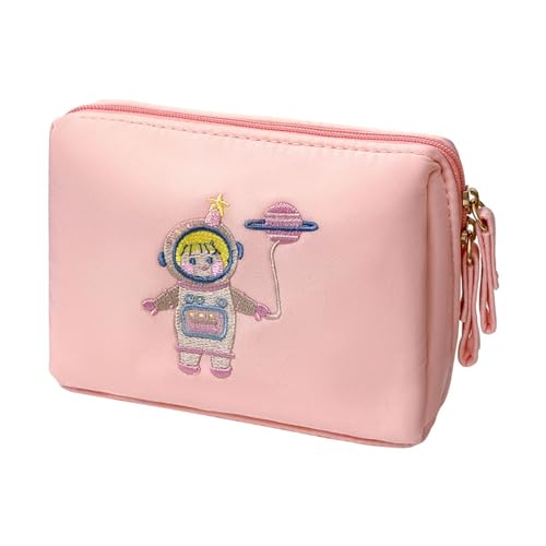 Mini Makeup Bag | Embroidered Travel Cosmetic Organizer with Multi Compartments | Compact Lipstick/Brush Pouch for Women | Nylon Zipper Closure Mini Makeup Bag | Embroidered Travel Cosmetic Organizer with Multi Compartments | Compact Lipstick/Brush Pouch for Women | Nylon Zipper Closure von Reliant Jazzy