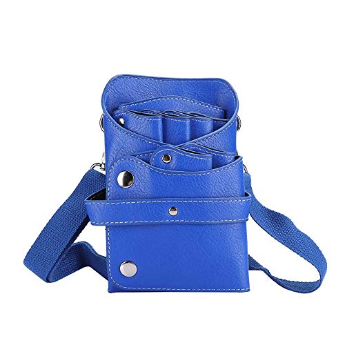 Portable Barber Scissors Waist Bag | Hair Clipper & Comb Storage for Travel/Salon/Home | PU Leather Protective Tool Organizer with Detachable Strap (Blue) von Reliant Jazzy