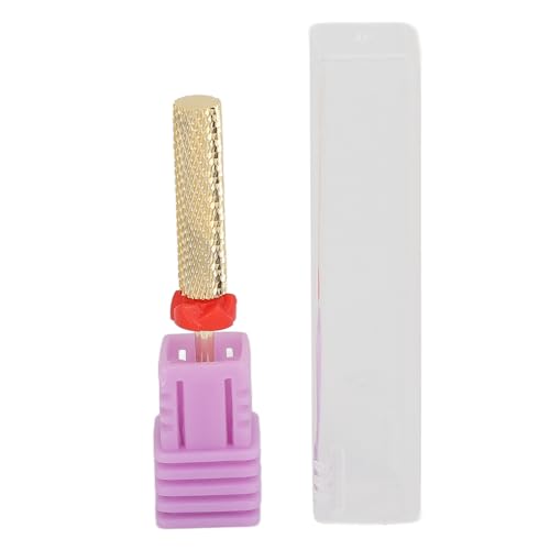 Tungsten Steel Nail Drill Bit | Cylinder Shape for Acrylic Polish/Flat Top/Cuticle Removal | Gold Finish Bit for Pedicure & Manicure | Reusable & Sturdy (128#-F) von Reliant Jazzy
