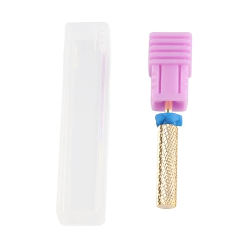 Tungsten Steel Nail Drill Bit | Cylinder Shape for Acrylic Polish/Flat Top/Cuticle Removal | Gold Finish Bit for Pedicure & Manicure | Reusable & Sturdy (129#-M) von Reliant Jazzy
