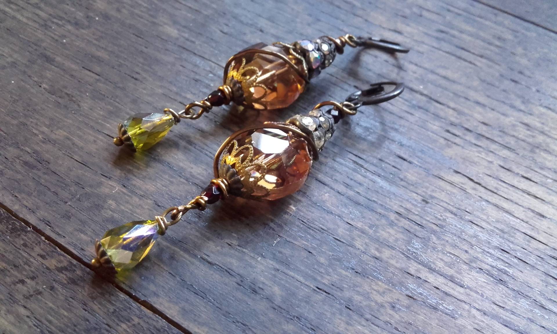 Vintage Swarovski Kristall Boho Chic Lange, Auffällige Statement-Ohrringe Vintage Swarovski Kristall Boho Chic Lange, Auffällige Statement-Ohrringe von RelicJewelleryUK