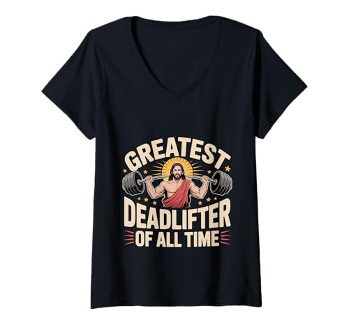 Damen Greatest Deadlifter of All Time - T-Shirt mit V-Ausschnitt Damen Greatest Deadlifter of All Time - T-Shirt mit V-Ausschnitt von Religiöser Trainingsvertrauen