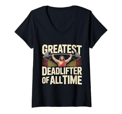 Damen Greatest Deadlifter of All Time - T-Shirt mit V-Ausschnitt Damen Greatest Deadlifter of All Time - T-Shirt mit V-Ausschnitt von Religiöser Trainingsvertrauen