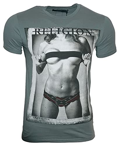 Religion Clothing Herren T-Shirt Boobs Tape (Iron Grey, L) von Religion