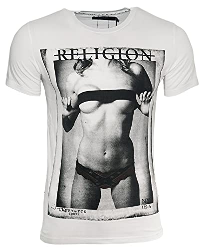 Religion Clothing Herren T-Shirt Boobs Tape (White, S) von Religion