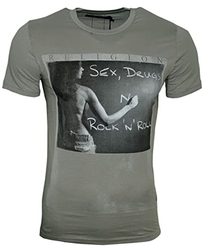 Religion Clothing Herren T-Shirt Sex Drugs Rock N ROLL-Grau-XL von Religion