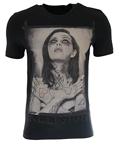 Religion Clothing Herren T-Shirt Tattoo Girl-Schwarz-L von Religion