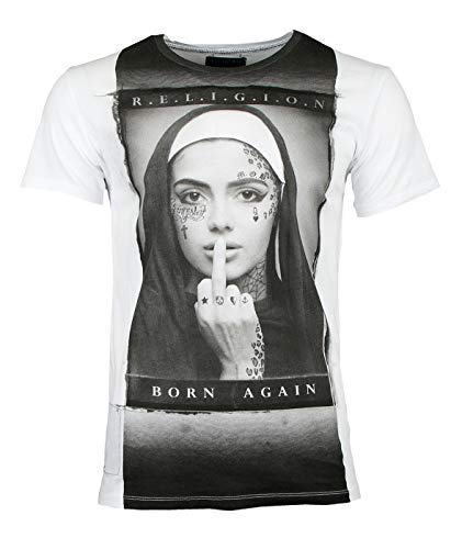 Religion Herren T-Shirt Born Again (XXL, Weiß) von Religion