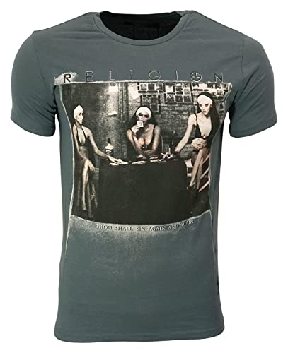 Religion Herren T-Shirt Strip Poker (Blau, L) von Religion