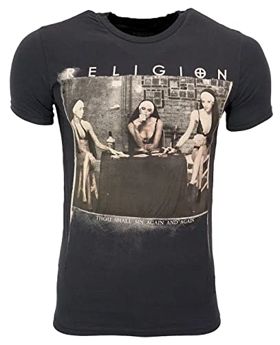 Religion Herren T-Shirt Strip Poker (Schwarz, XXL) von Religion