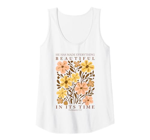 Damen Boho Christian Bibelvers Trendy Frühling Blume Religiös Tank Top von Religious Bible Verse Boho Christian Floral Tee