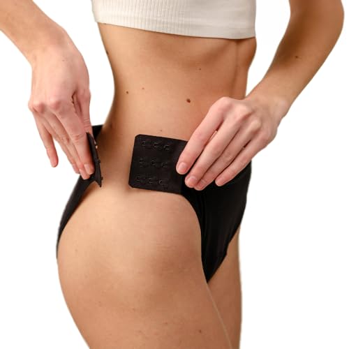 Relixa Periodenunterschwäsche Periodenslip Menstruationsunterwäsche Perioden Unterhosen Damen und Mädchen Modell Flexa mit seitlichen Verschlüssen, 1 schwarz, Flexa, M von Relixa