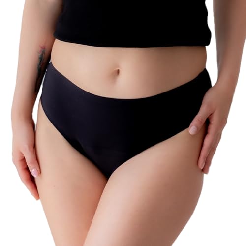 Relixa Periodenunterschwäsche Starke Blutung Seamless perioden Unterhosen Damen und Mädchen Perioden Slip Damen Menstruationsunterwäsche Period Underwear, Nahtlose, 1 schwarz, XXL von Relixa