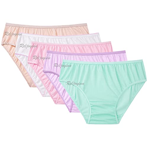 Reljoyinn Einwegunterwäsche für Damen, 100% Baumwolle, mittlere Taille, Slips für Reisen, Krankenhausaufenthalte, Unterhosen (10er-Pack), Mehrfarbig, S von Reljoyinn