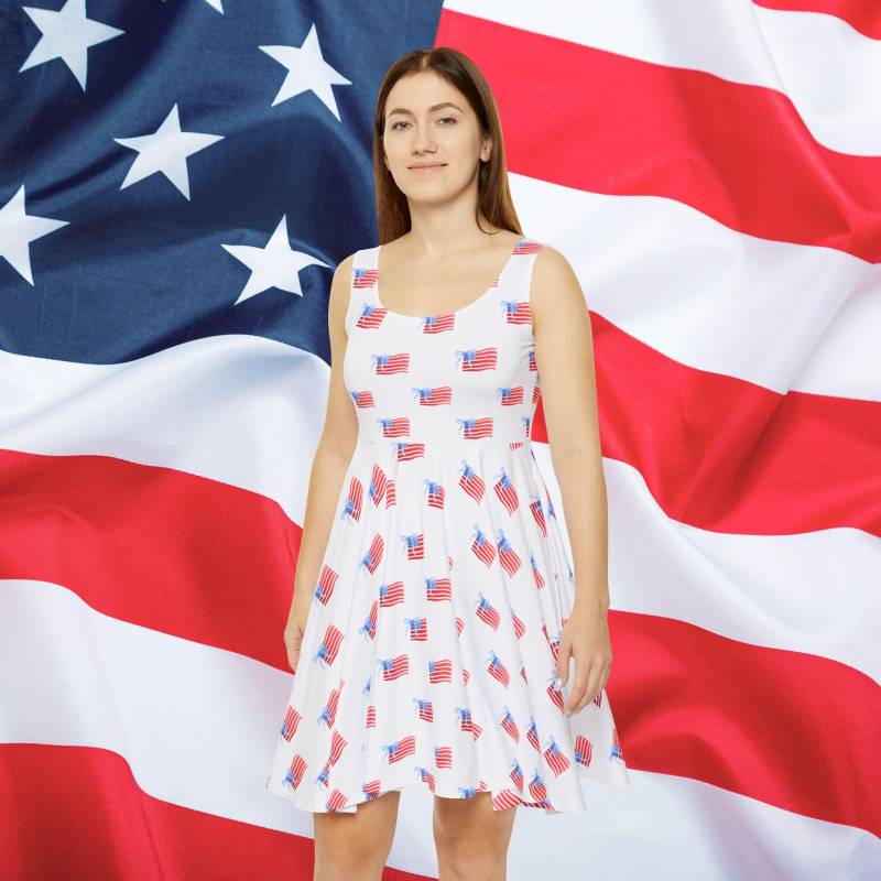All-American Pride Skater Dress, Usa Flag Patriotic 4Th Of July Labor Day, Summer Formal Dress von RelleFromTheBlog