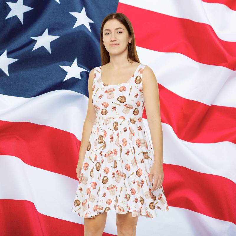 All-star Spirit Skater Dress, Usa Flag Patriotic 4Th Of July Labor Day, Summer Formal Dress von RelleFromTheBlog