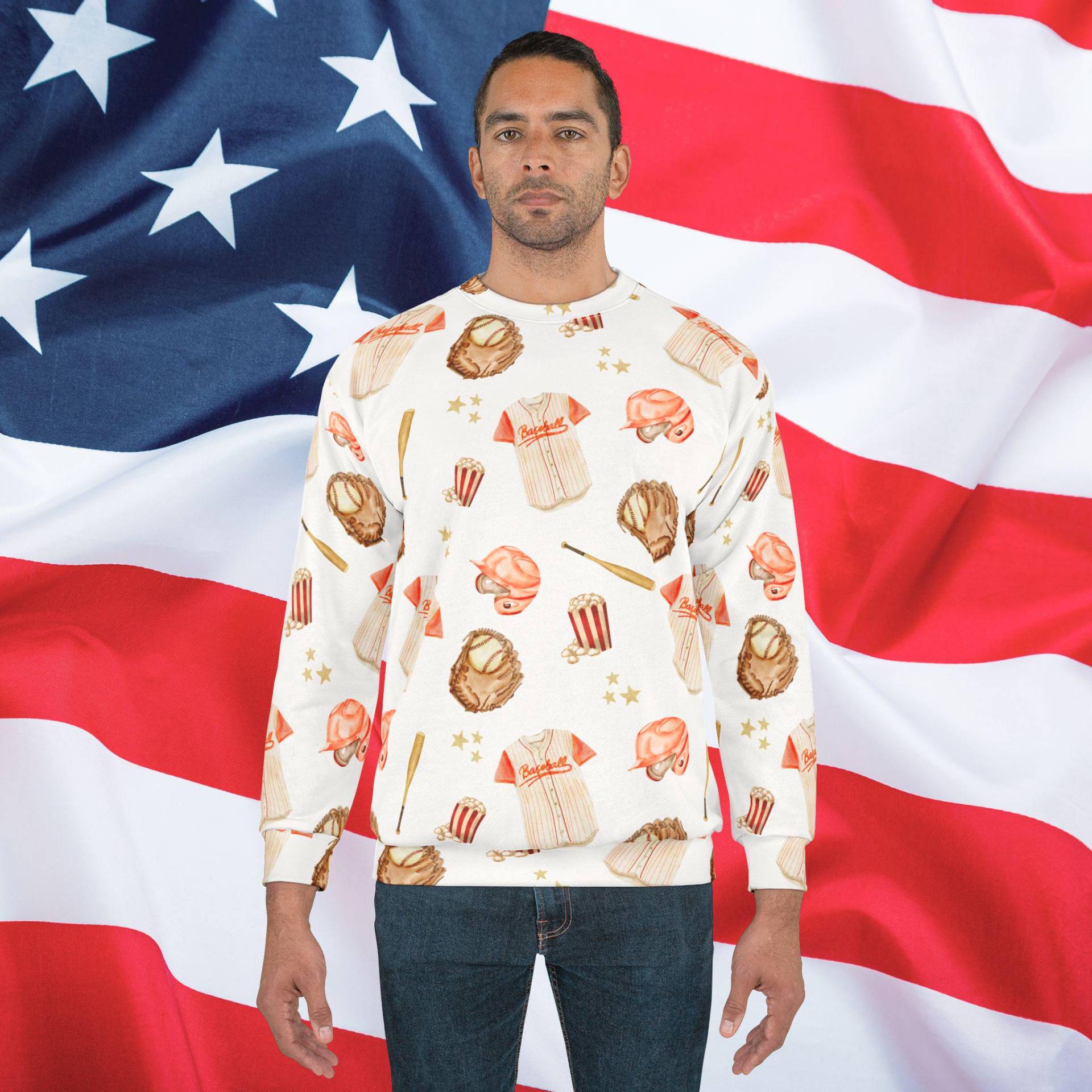 All-star Spirit Sweatshirt, Usa Shirt, Flag Patriotic Mens 4Th Of July von RelleFromTheBlog