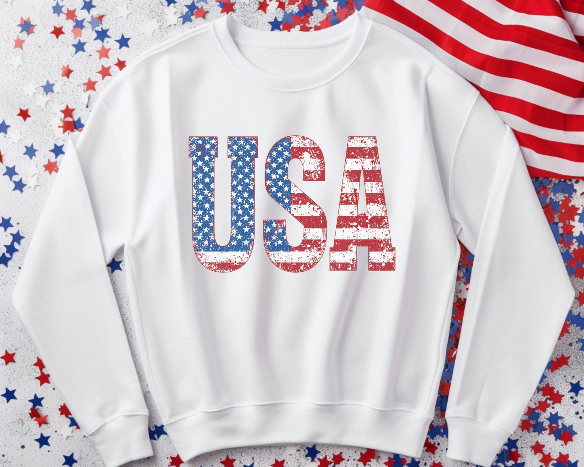 American Spirit Sweatshirt Unisex, Usa Sweatshirt, Shirt, Patriotic America Retro 4Th Of July von RelleFromTheBlog