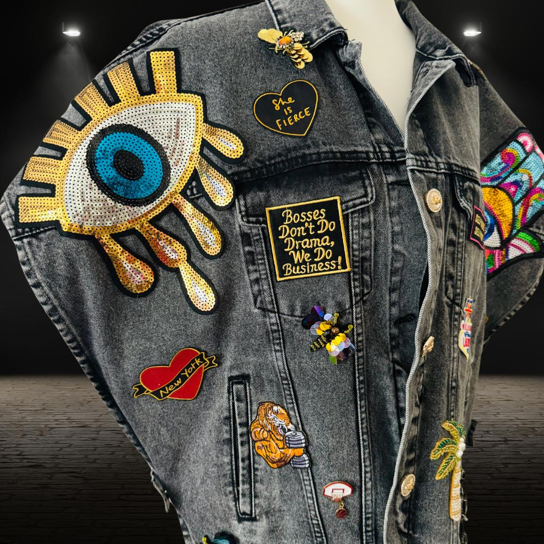 Cultural Fusion - Handcrafted Unique Custom Vest von RelleFromTheBlog