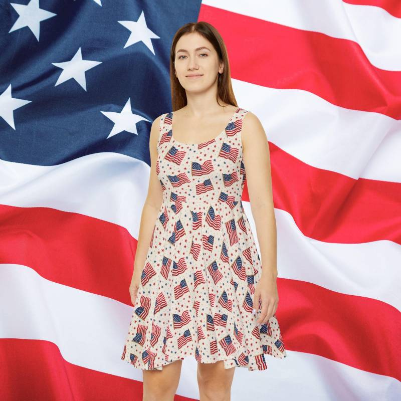 Flag Of Freedom Skater Dress, Usa Patriotic 4Th July Labor Day, Summer Formal Dress von RelleFromTheBlog