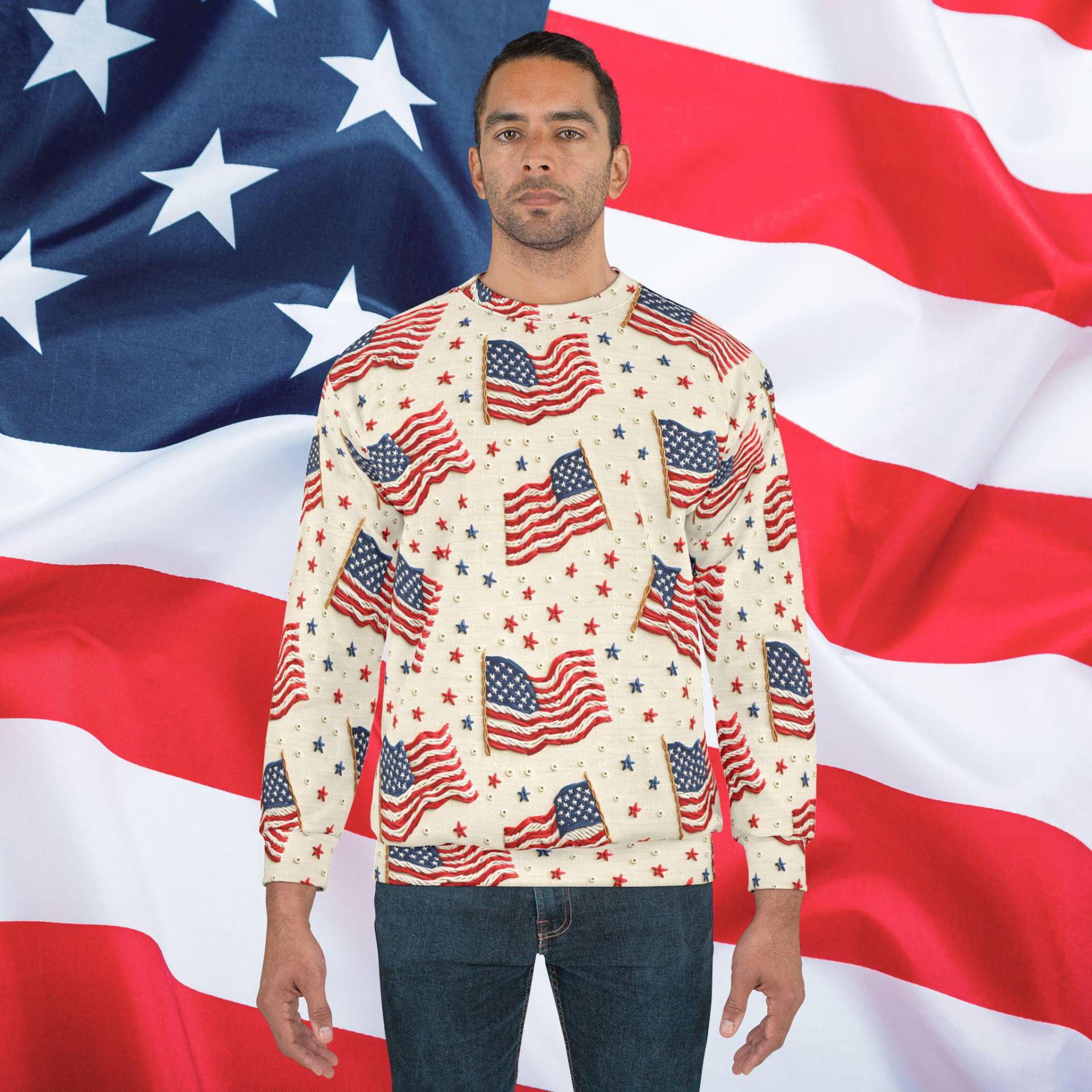 Flag Of Freedom Spirit Sweatshirt, Usa Shirt, Patriotic Mens 4Th July von RelleFromTheBlog