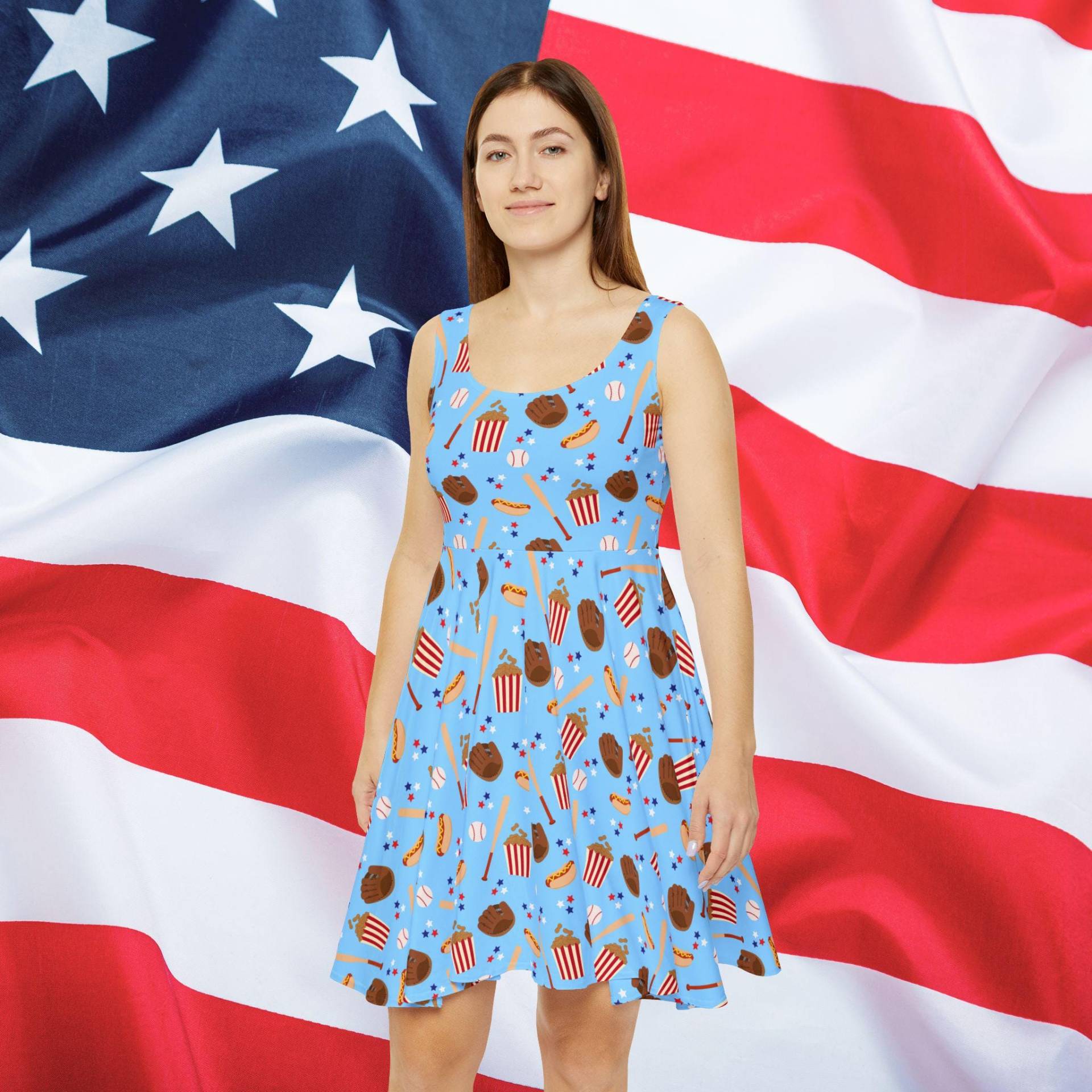 Game Day Skater Dress, Usa Flag Patriotic 4Th Of July Labor Day, Summer Formal Dress von RelleFromTheBlog