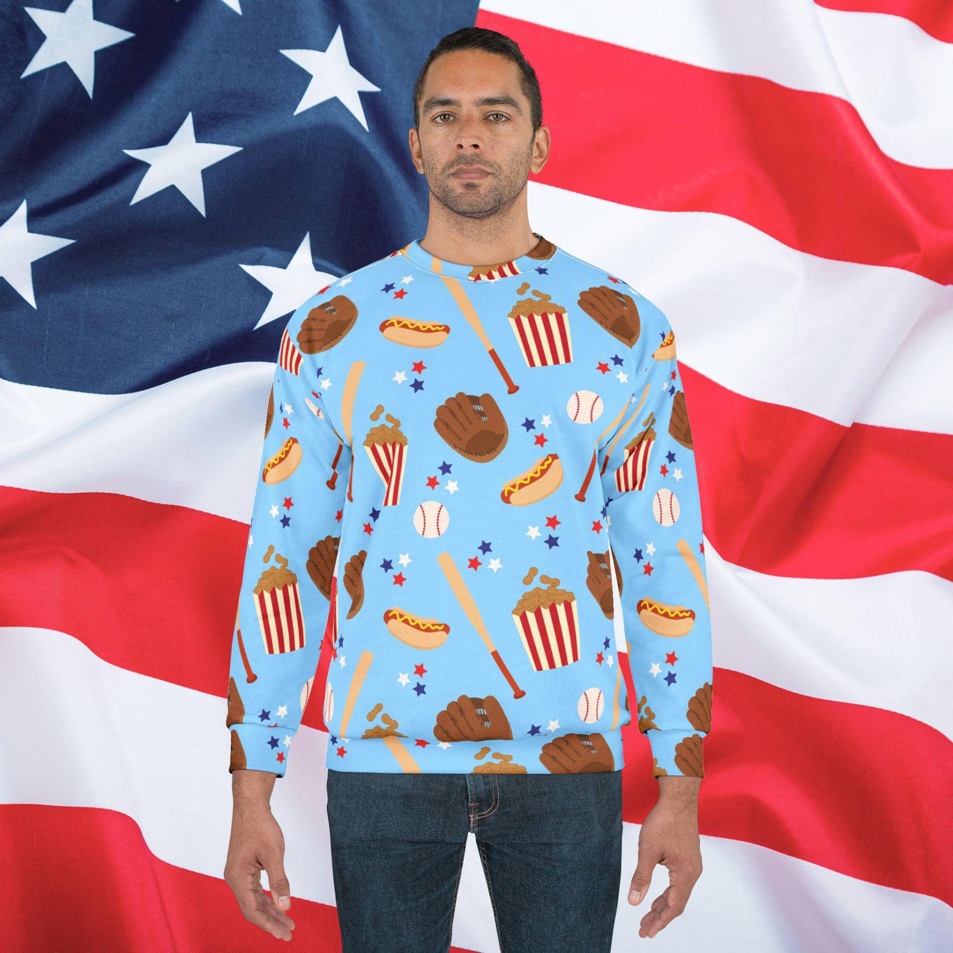 Game Day Spirit Sweatshirt, Usa Shirt, Flag Patriotic Mens 4Th Of July von RelleFromTheBlog