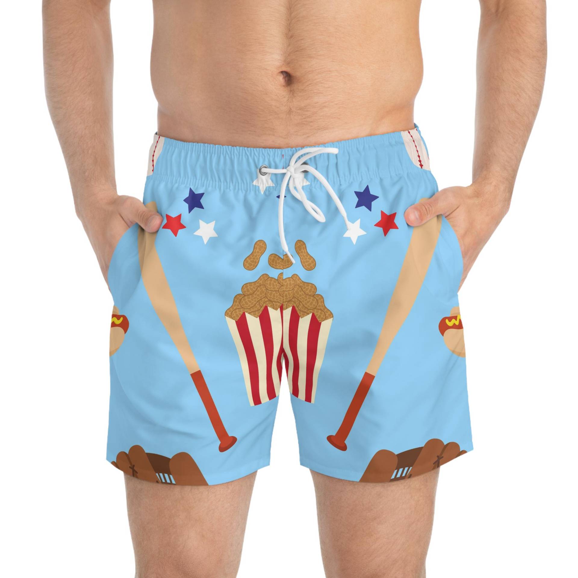 Game Day Swim Trunks, Usa Stars Stripes 4Th July Patriotic American Flag Trunks von RelleFromTheBlog