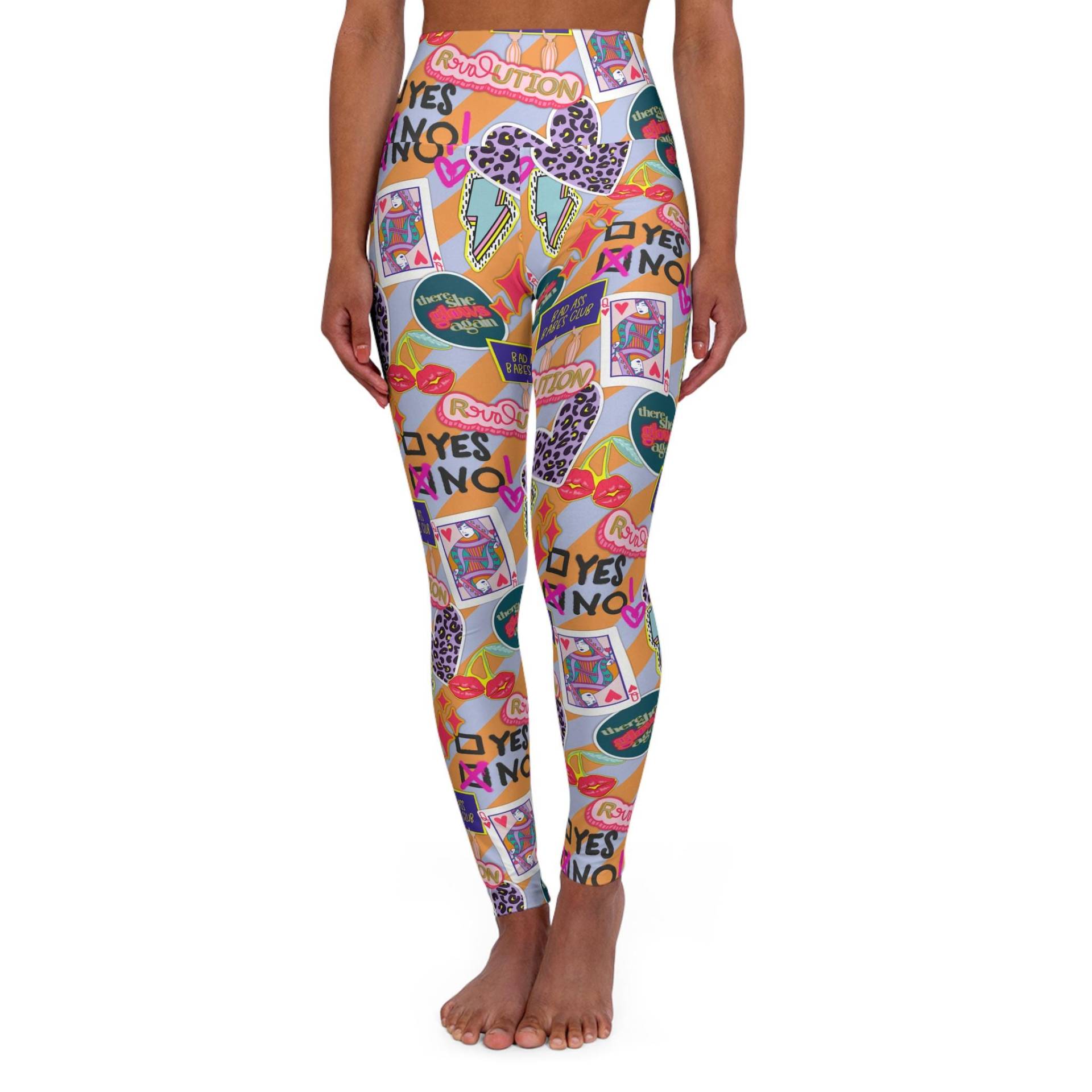 Girl Power Revolution High Waisted Yoga Leggings, Pants, Womens Women's Clothing, Leggings von RelleFromTheBlog