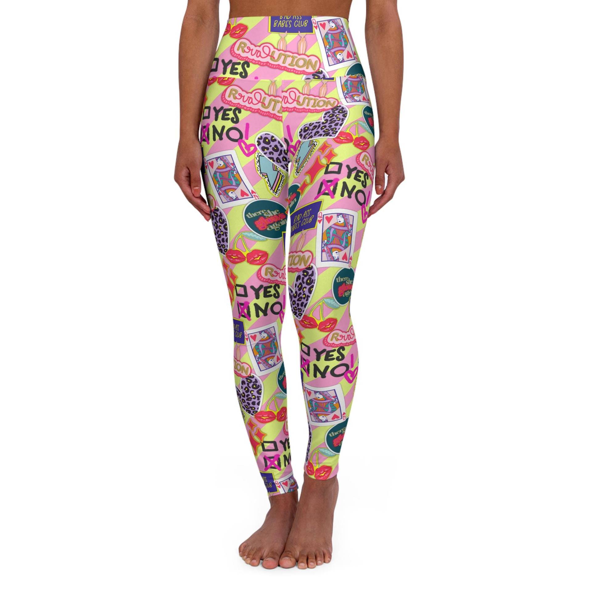 Girl Power Revolution High Waisted Yoga Leggings, Pants, Womens Women's Clothing, Leggings von RelleFromTheBlog