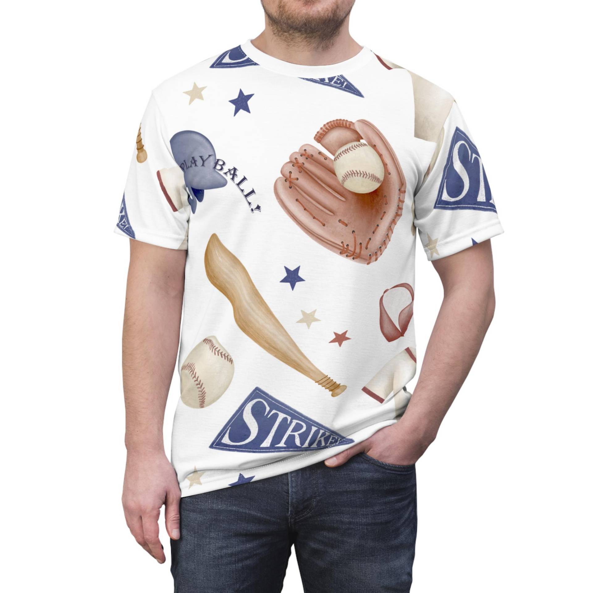 Home Run All-Over-Print T-Shirt, Unisex Usa Patriotic 4Th Of July Labor Day, All Over Print von RelleFromTheBlog