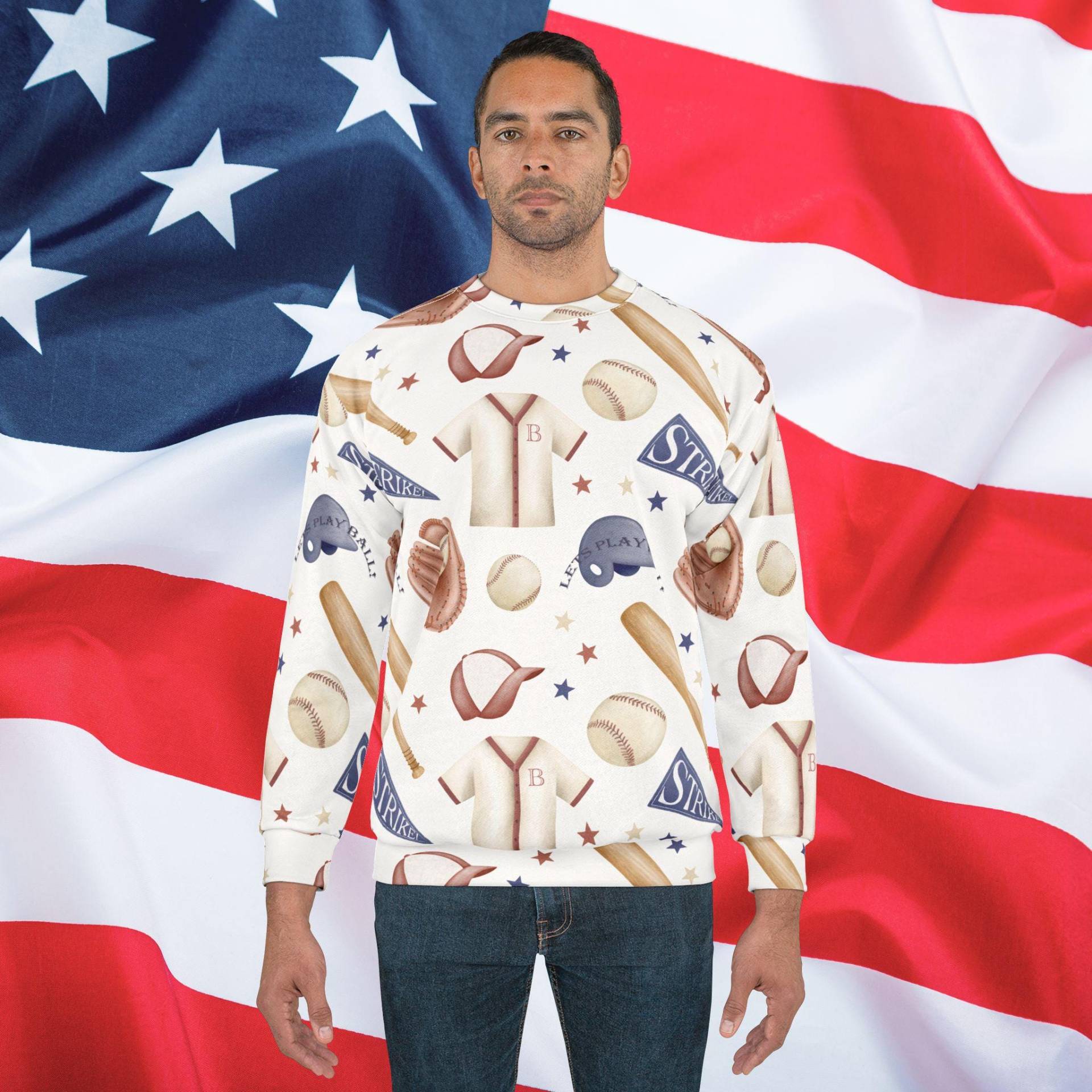Home Run Spirit Sweatshirt, Usa Shirt, Flag Patriotic Mens 4Th Of July von RelleFromTheBlog