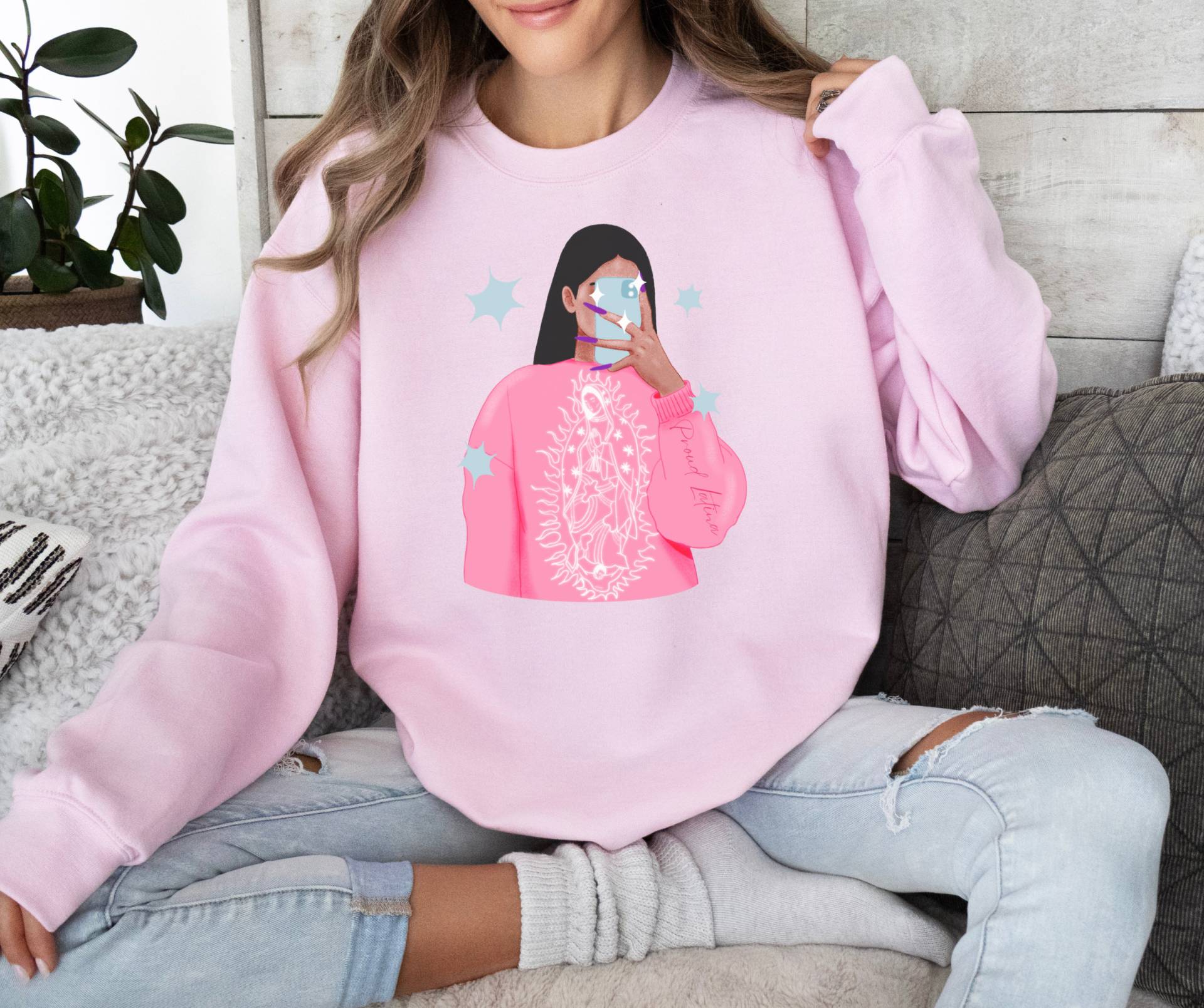 Latina Sweater | Sweatshirt Afro Art Power Latino von RelleFromTheBlog