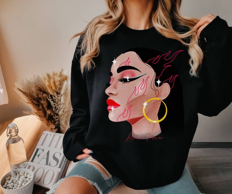 Latina Sweater | Sweatshirt Afro Art Power Latino von RelleFromTheBlog