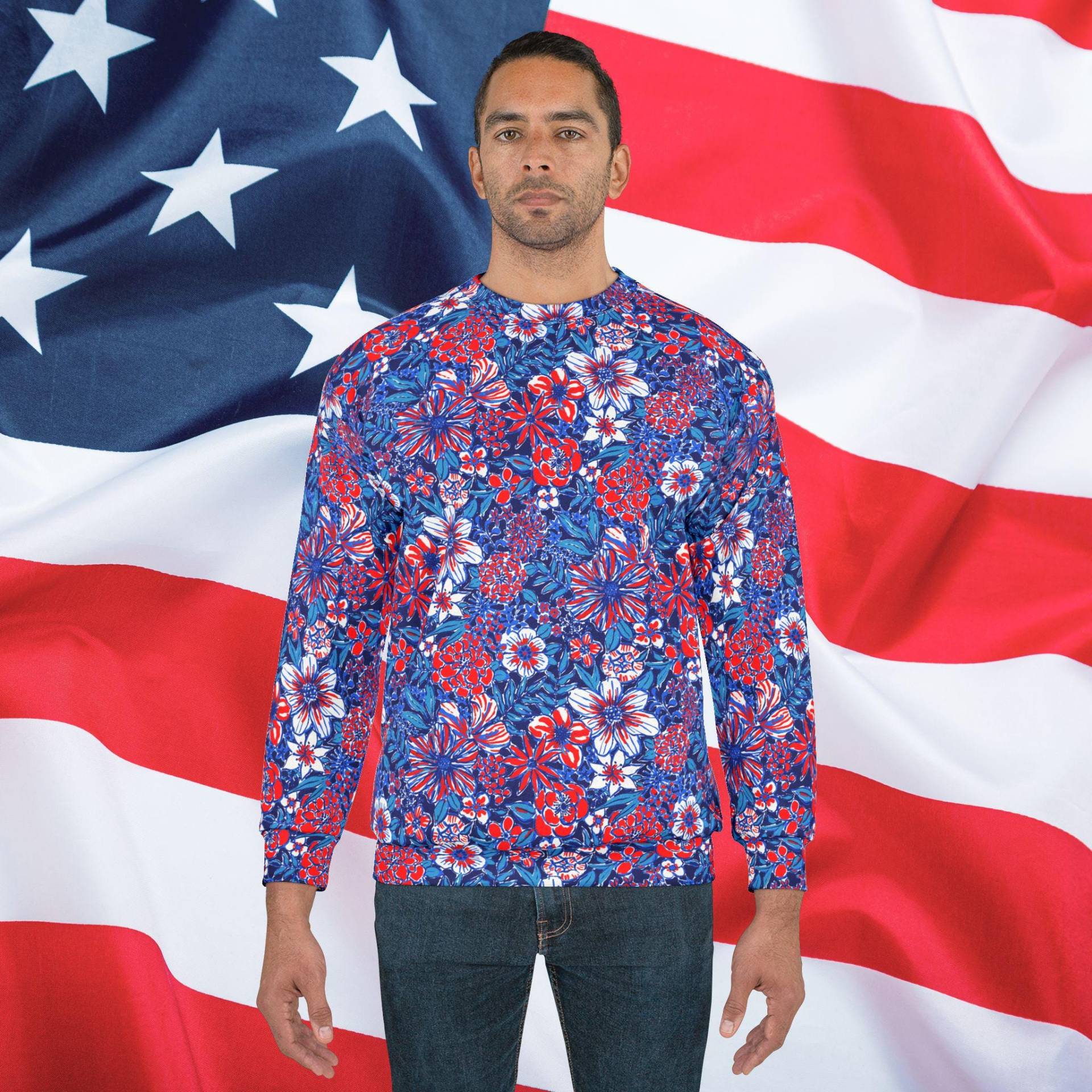 Liberty Garden Spirit Sweatshirt, Usa Shirt, Flag Patriotic Mens 4Th Of July von RelleFromTheBlog