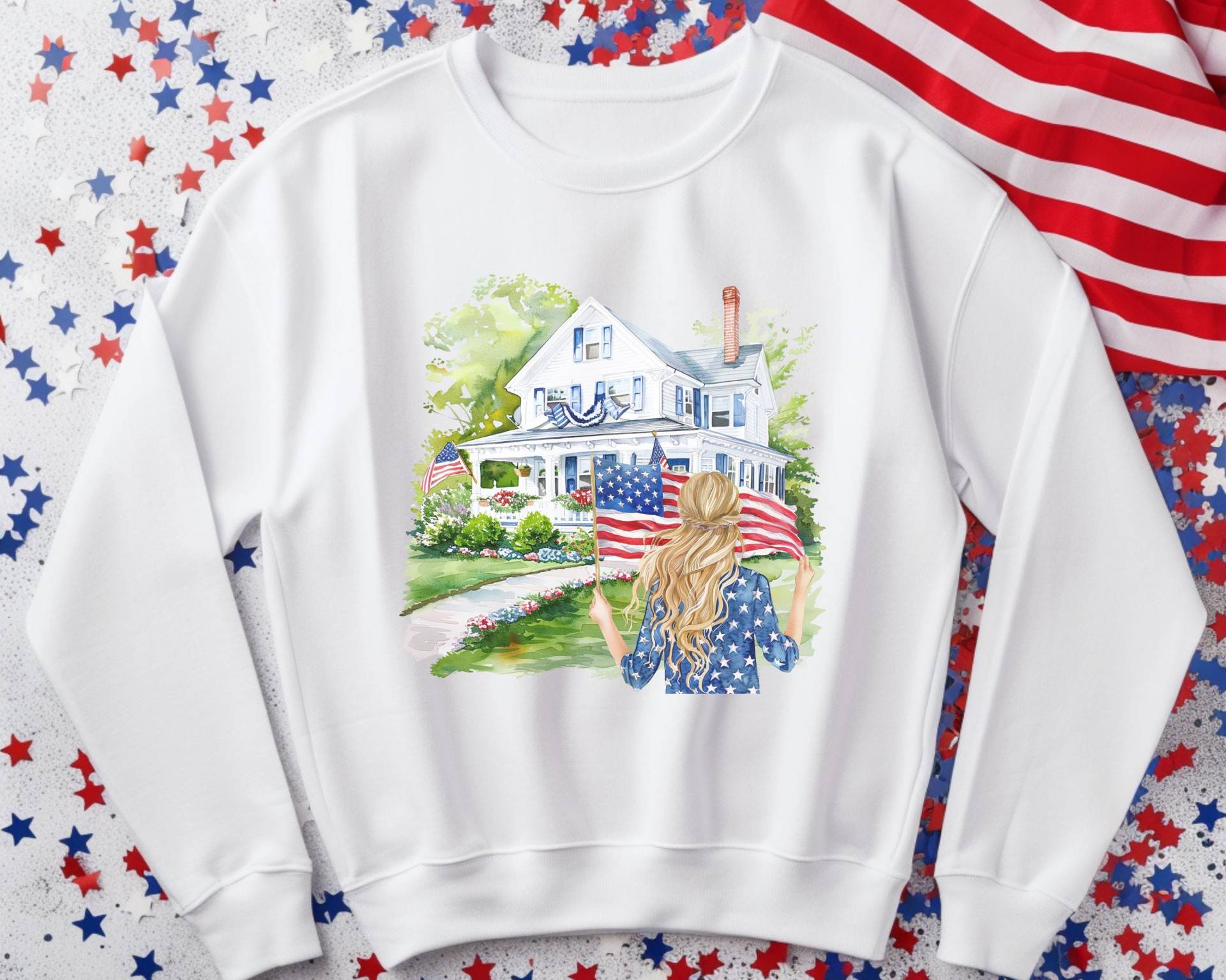 Liberty Sweatshirt Unisex, Usa Sweatshirt, Shirt, Trendy Patriotic America Retro von RelleFromTheBlog