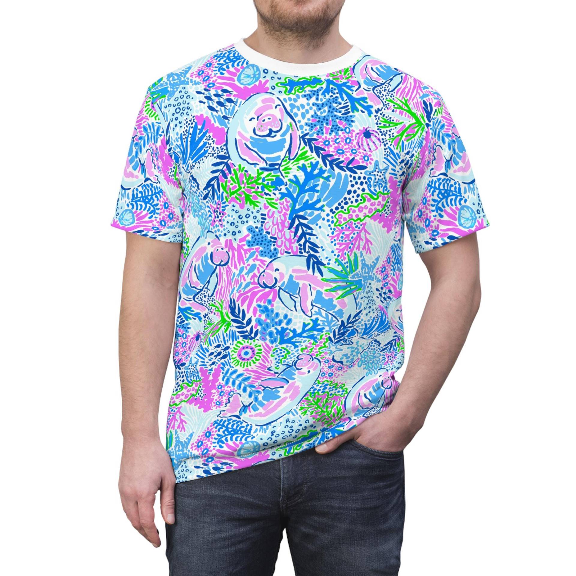 Manatee Paradise All-Over-Print T-Shirt, Florida Unisex Usa Patriotic 4Th Of July Labor Day von RelleFromTheBlog