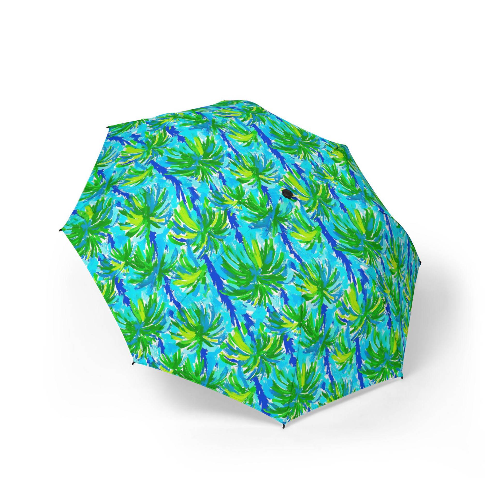 Palm Coast Semi-Automatic Foldable Umbrella, Stylish Custom Compact Travel Umbrella von RelleFromTheBlog