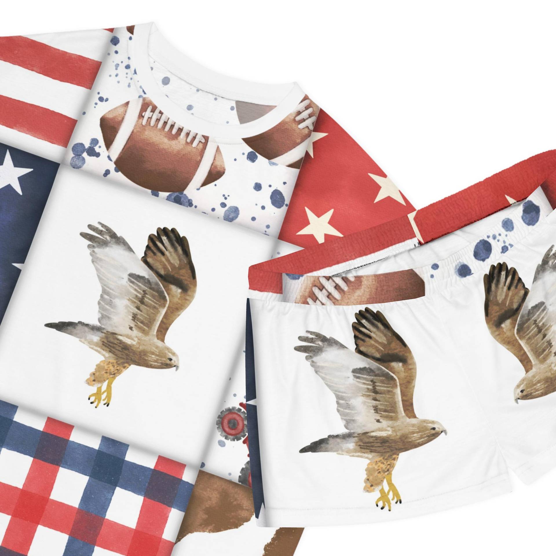 Patriot Patchwork Women's Short Pajama Set, Pajama, Holiday Usa Short, Summer Patriotic von RelleFromTheBlog