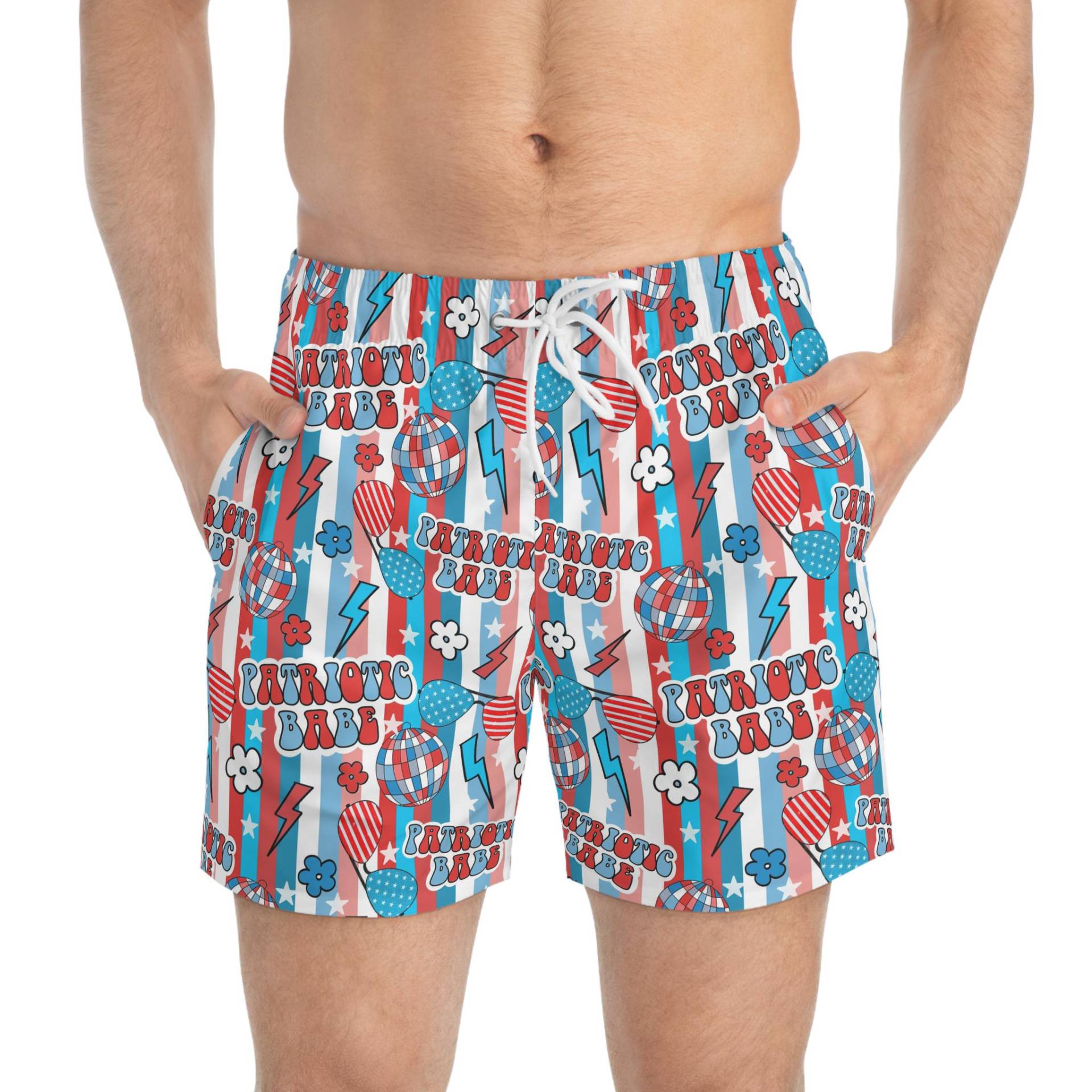 Patriotic Babe Swim Trunks, Usa Stars Stripes 4Th July American Flag von RelleFromTheBlog