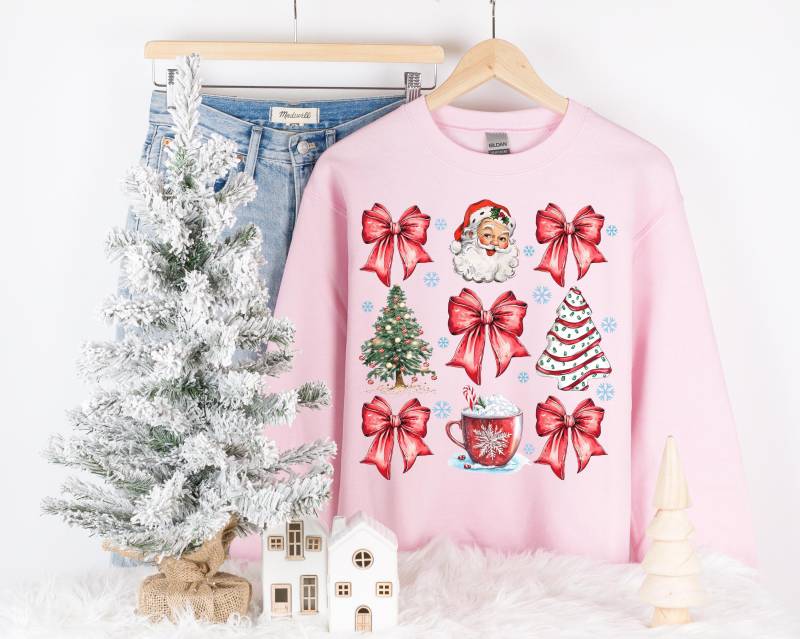 Pink Christmas Sweatshirt, Sweater, Shirt, Xmas, Gift, Christmas, Gifts von RelleFromTheBlog