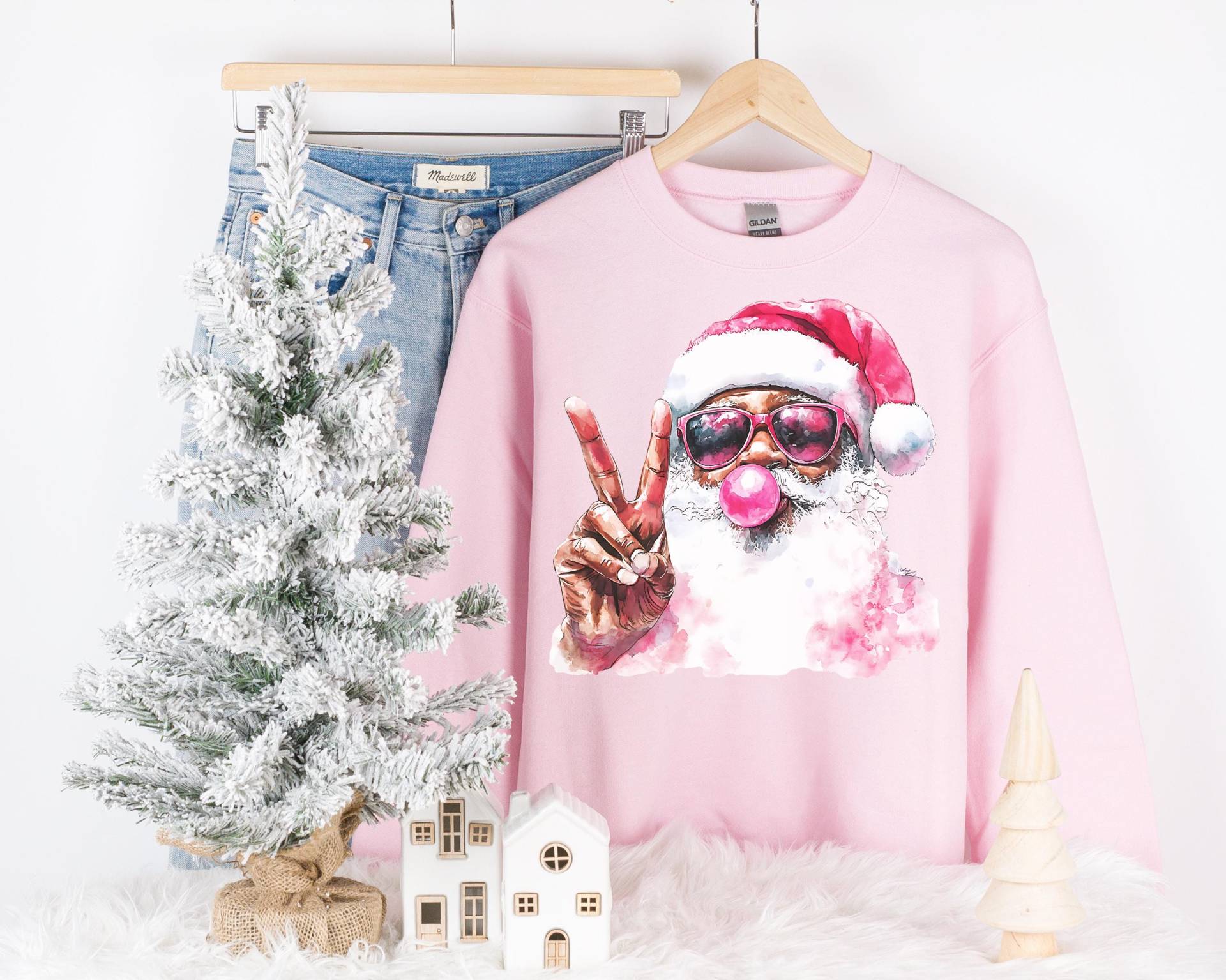 Pink Christmas Sweatshirt, Sweater, Shirt, Xmas, Gift, Christmas, Gifts von RelleFromTheBlog